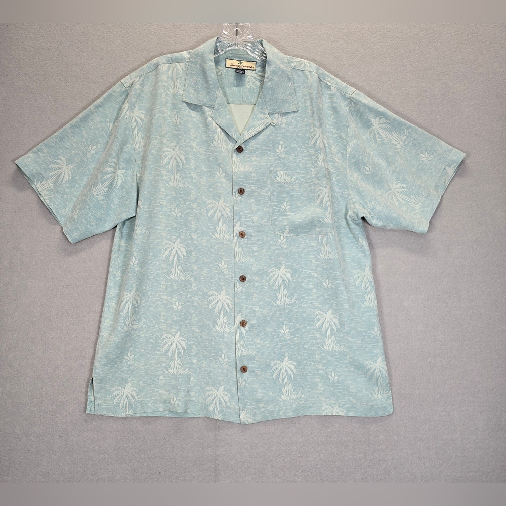 Tommy Bahama Shirt Mens Size Medium Up Long Sleeve l Hawaiian Blue
